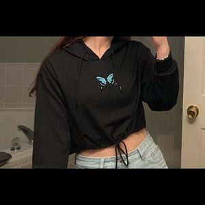 SHEIN butterfly long sleeved shirt